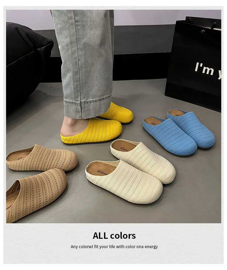 Comwarm Flache Hausschuhe für Damen, Sommer, dicker Boden, Slip-On-Sandalen, Outdoor, neue böhmische Hausschuhe, atmungsaktive Freizeit-Hausschuhe – Detail 7