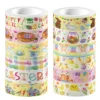12Rolls Easter Day Egg Rabbit Pattern Masking Tape DIY Handbook Material Sticker Washi Tape Scrapbooking Birthday Gift Supplies 2