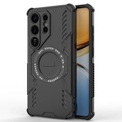 Shockproof Armor Magnetic Cooling Protective Phone Case Cover - Galaxy S23 Ultra (Black)