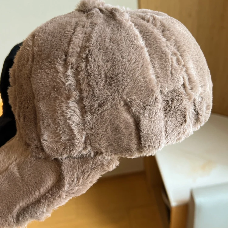 Faux Pelz Baseball Kappe Winter Hüte Für Frauen Männer Verdickt Warm Halten Snapback Kappe Weibliche Outdoor Sonnenschirm Solide Einstellbar Neue – Detail 4