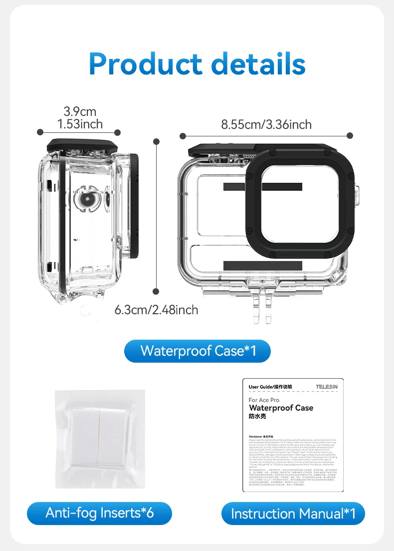 45M Waterproof Case For Insta 360 Ace pro Underwater Diving Housing Cover Protec