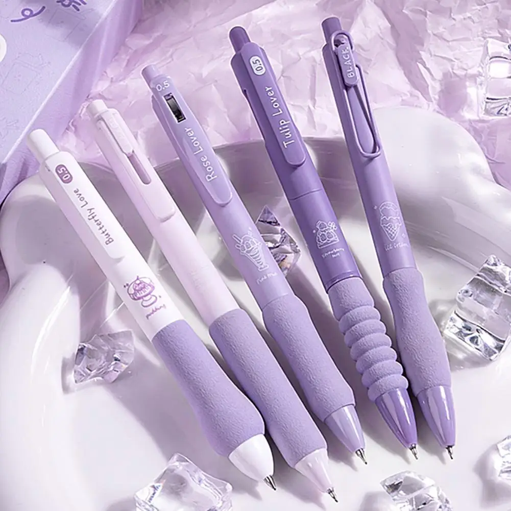 

5pcs Kawaii Pens Quick-Drying Ink Japanese Stationery Pen Set Aesthetic Stationery School Supplies Ballpoint Pen Back To School