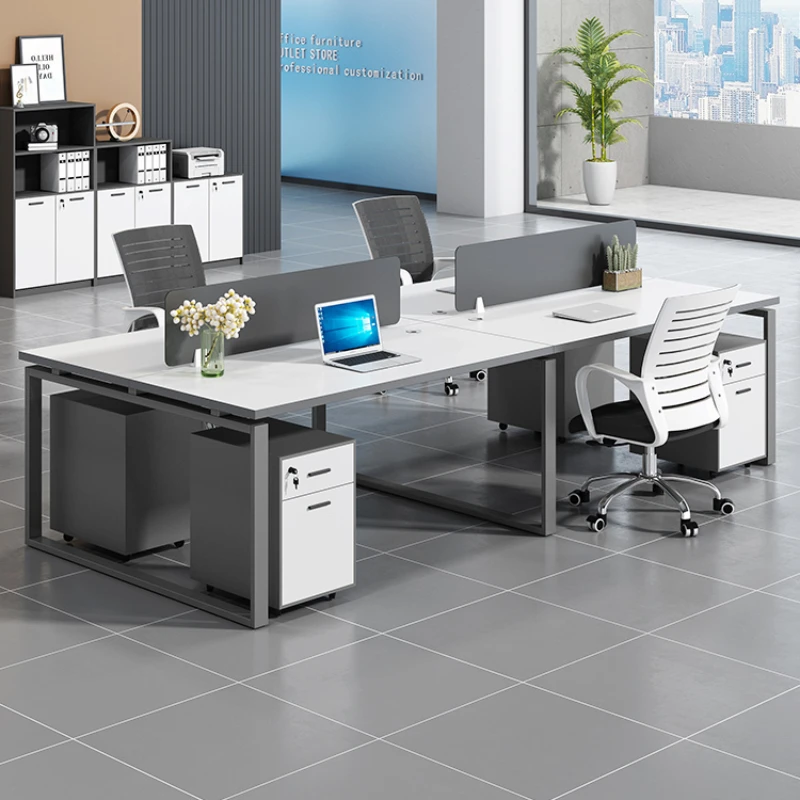 Computer Laptop Work Desk White Standing Write Accessories Corner Office Desks Staff Study Bureau Meuble Furniture HD50WD