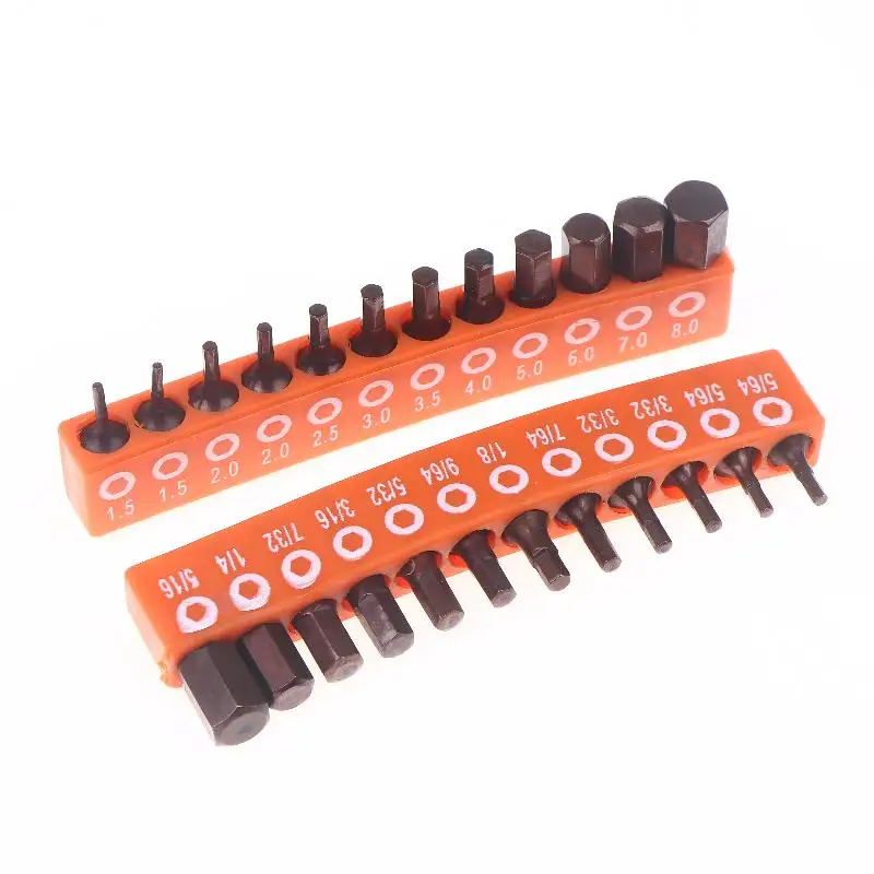 12/24 Pieces Hexagonal Screwdriver Bit Set, 25mm Hex Shank, Magnetic Safety Screwdriver Bit With Storage Strip