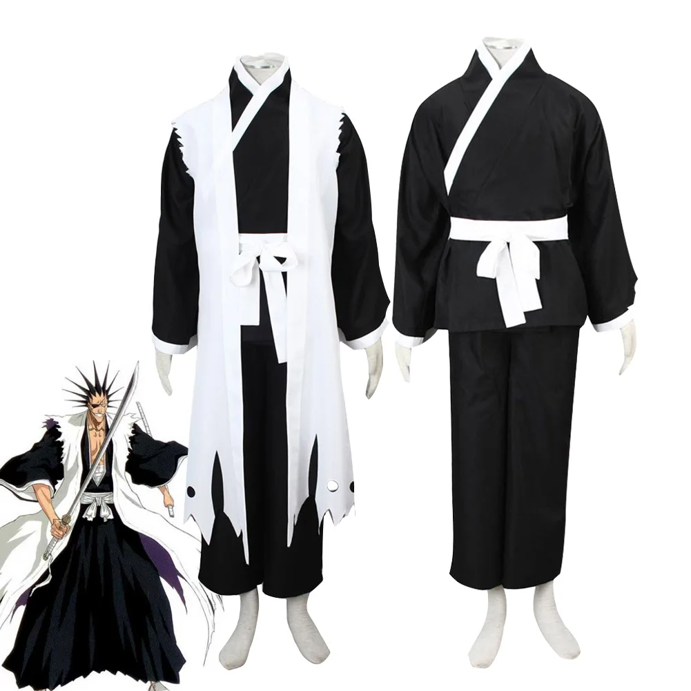 

Anime Bleach Zaraki Kenpachi Kimono Belt Cosplay Costume Outfits Halloween Carnival Party Suit Roleplay Adult Male Robe Fancy