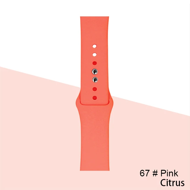 Silicone Strap For Apple Watch band 45mm 41mm 44mm 40mm 38mm 42mm Watchband Bracelet Correa For Iwatch Series 6 Se 5 4 3 7 Pink-orange-67