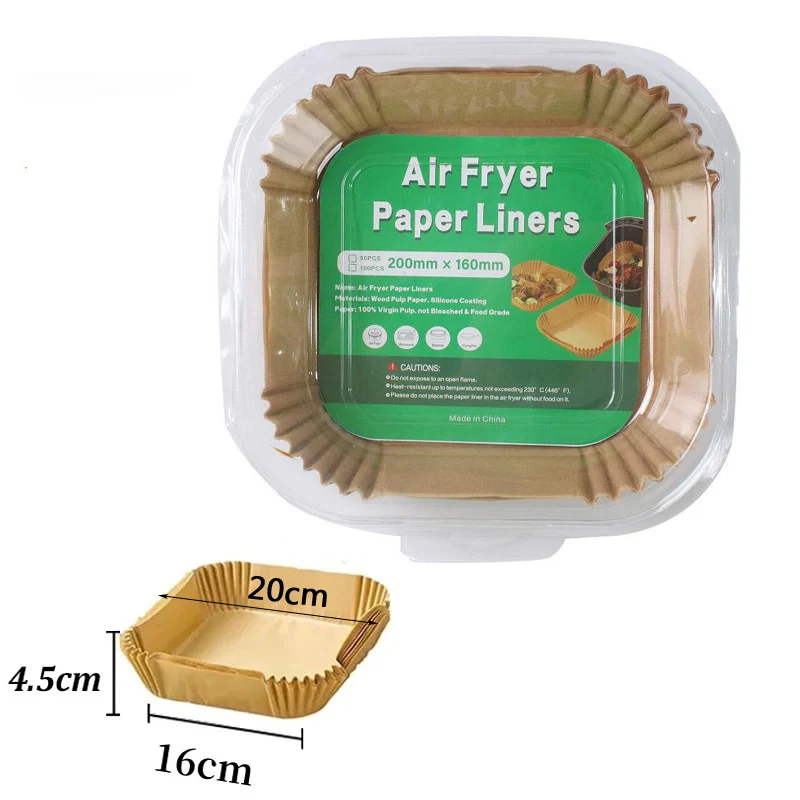 Carta Forno Friggitrice ad Aria Carta Monouso Fodera Antiaderente 50 pz 16x4.5cm