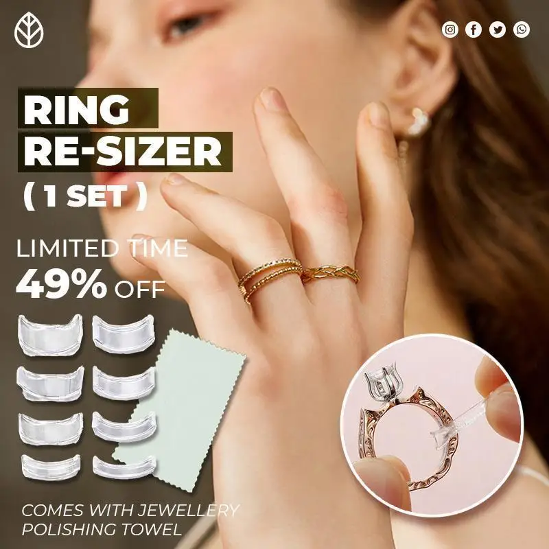 Ring Re-sizer 8 Sizes/Set Invisible Ring Size Adjuster Silicone Reducer  Mode ~'