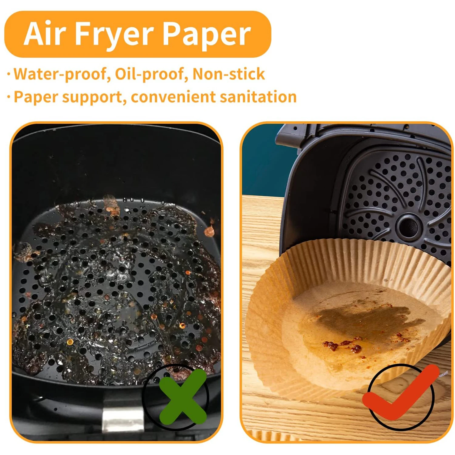 Air Fryer Liners Non-Stick Round Parchment Paper for Baking Roasting  Microwave - China Convenient and Convenient and Clean and Hygienic price