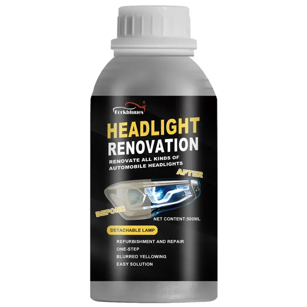 800ml Headlights Liquid Polymer Headlight Chemical Polish Repair Fluid Refurbishment Scratch Repair Polishing for Motorcycle