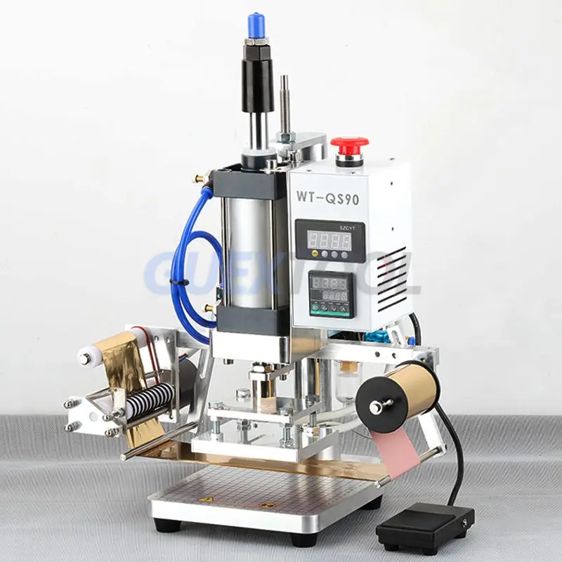 

Desktop Pneumatic Stamping Machine WT-QS90 Leather LOGO Label Press Printing Machine Plastic Wood Label Cauterizing Wood 220V