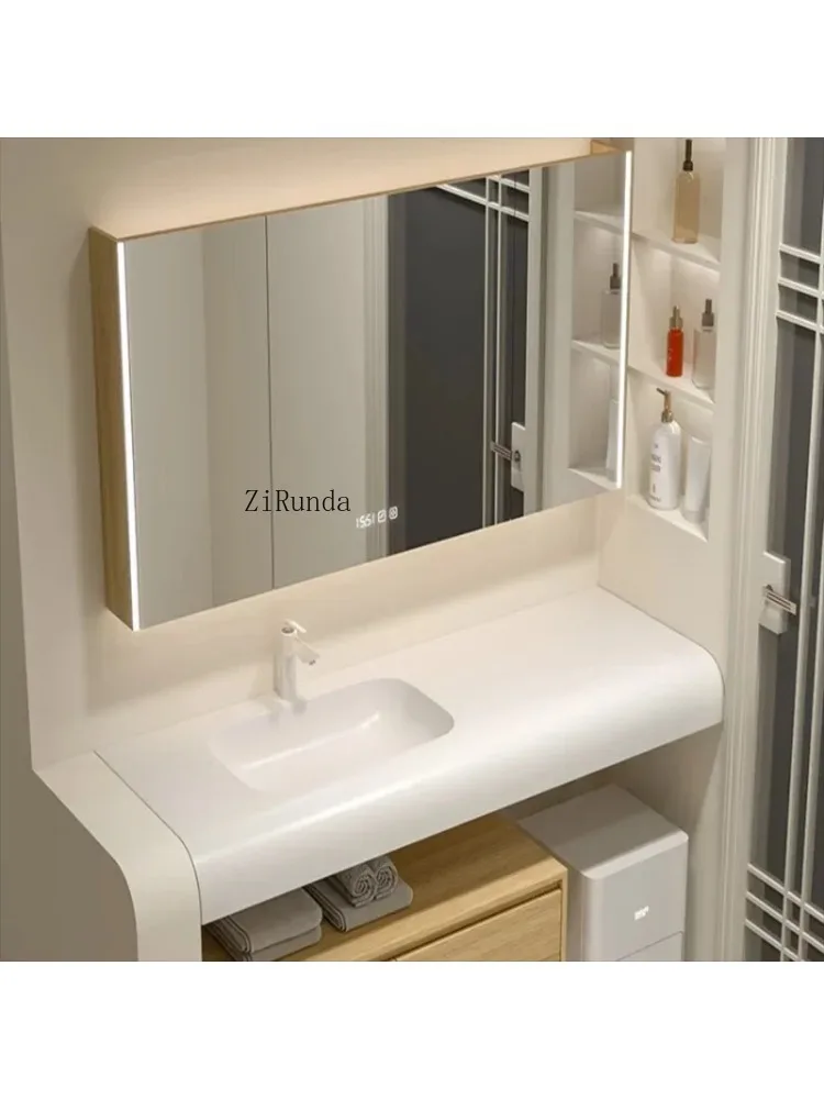 Panel Bathroom Cabinet Vanity with Sink Smart Toilet Storage Mirror Cabinets Fashion Home Furniture Meuble Evier FYB