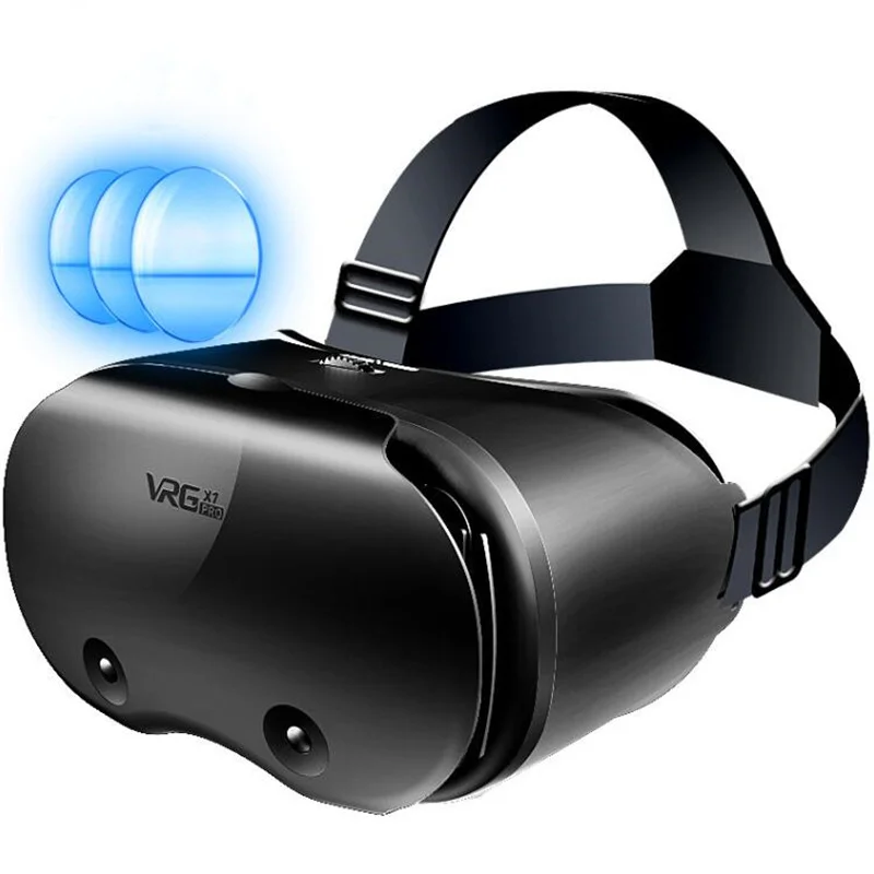 מקורי VRGpro X7 VR תיבת משקפי מציאות מדומה 3D VR Google Cardboard Helmet עבור IOS Android 5-7" סמארטפון, רוקר אלחוטי