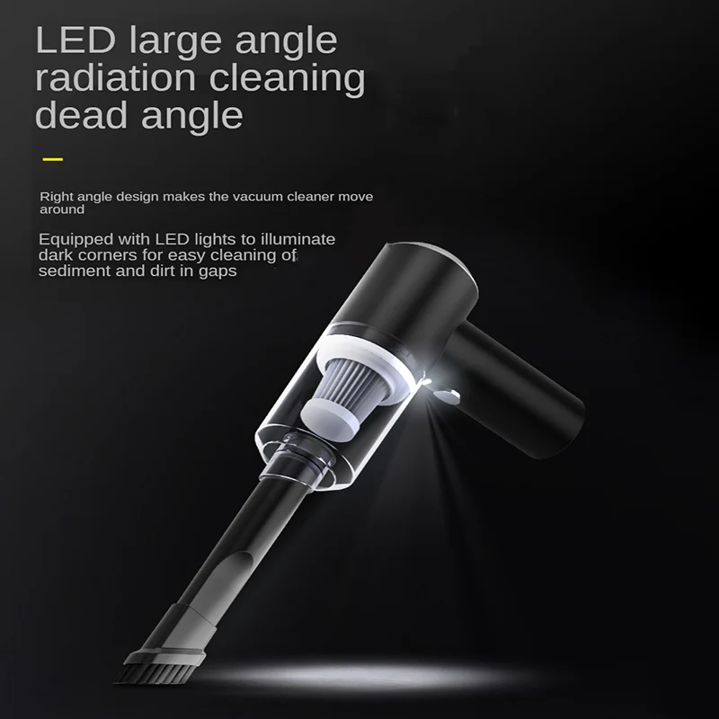 휴대용 무선 자동차 진공 청소기, 자동차 및 가정 청소용 고출력, 이중 용도 미니 사이클론 진공 청소기