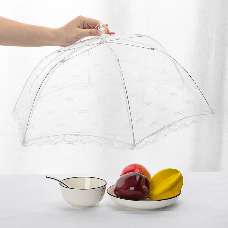 Portable Umbrella Style Food Cover Anti Mosquito Meal Cover Lace Table Home Using Food Kitchen Gadgets Cooking Tools