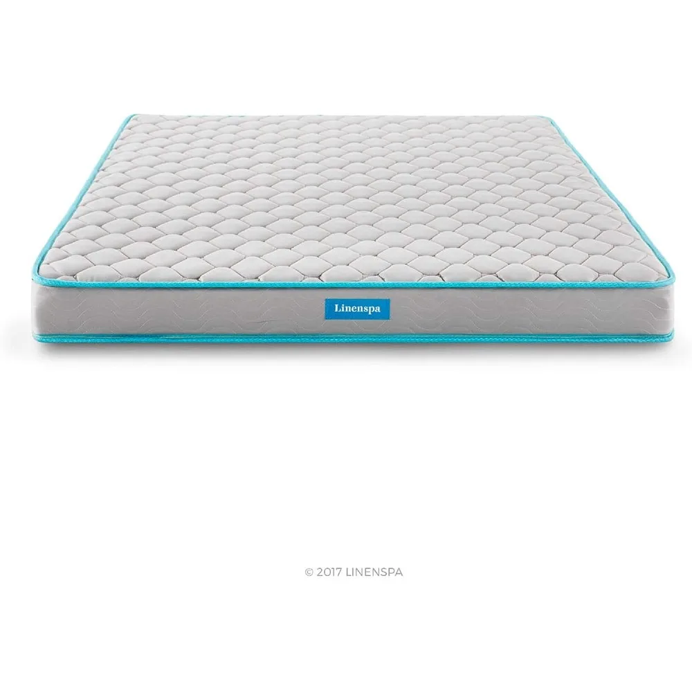 

2023 New Linenspa 6 Inch Innerspring Twin Mattress with Foam Layer - Firm Feel - CertiPUR-US Certified - Mattress in A Box,White