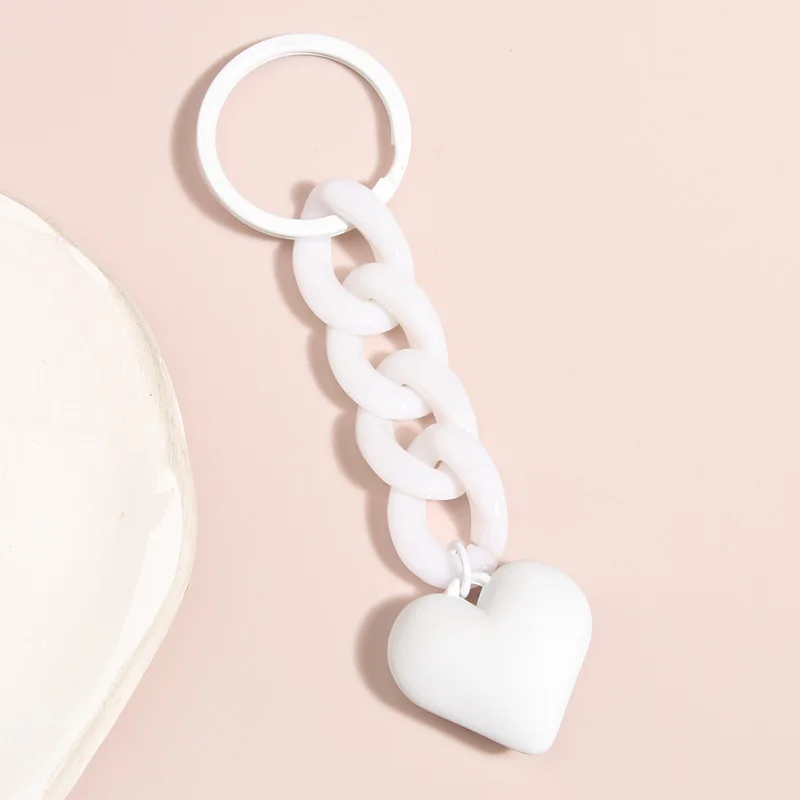Elegant Handmade Heart Keychain - Acrylic Pendant Accessory