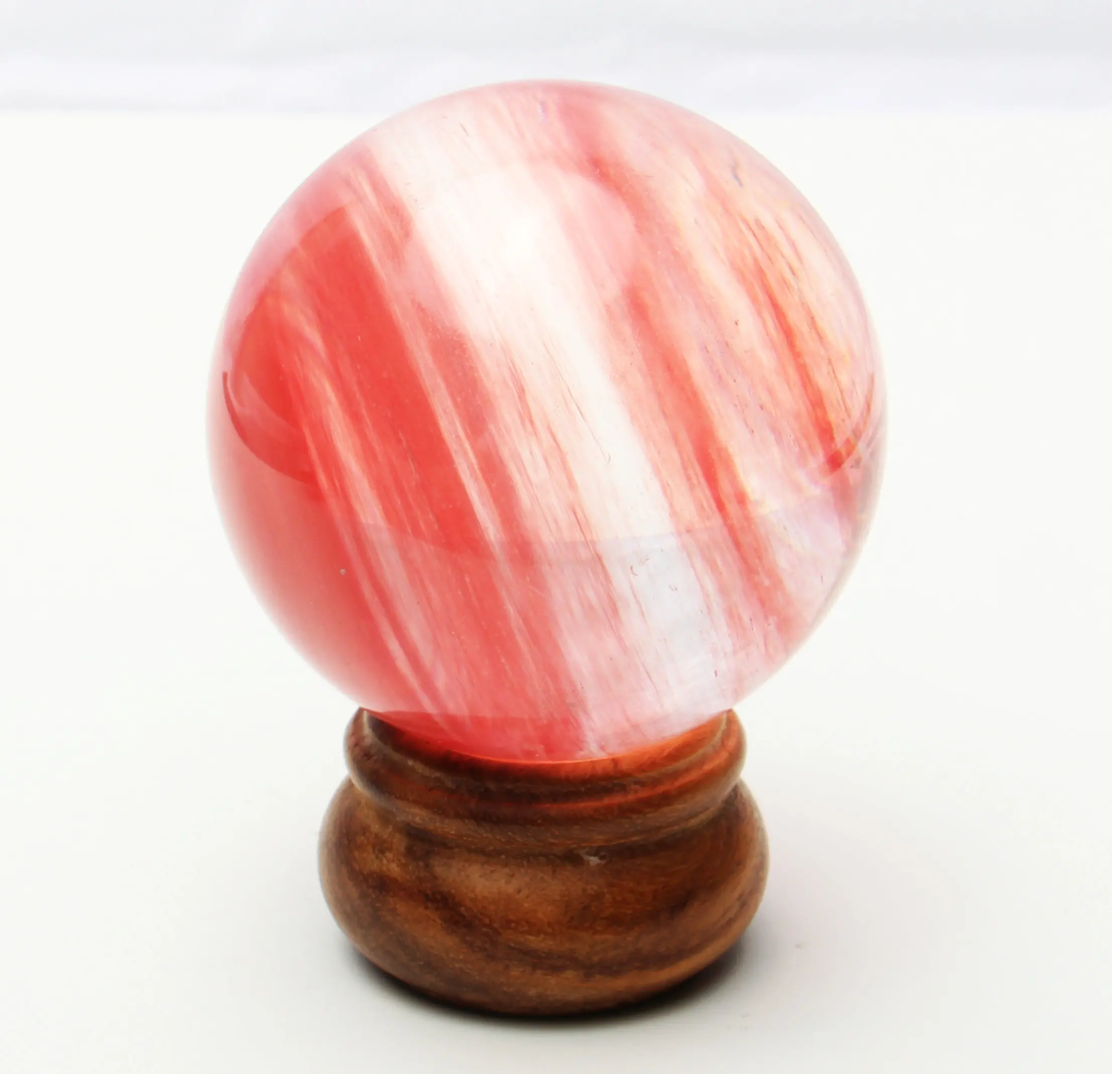 

1pc red Smelting stone sphere decoration Crystal Quartz Healing Reiki ball 50mm+