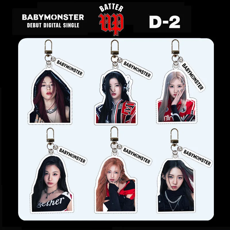 Kpop Babymonster Pastella Up Album Portachiavi In Acrilico Hd Figure Portachiavi Ciondolo Borsa Accessori Haram Ahyeon Rora Asa Ruka Fans Gift