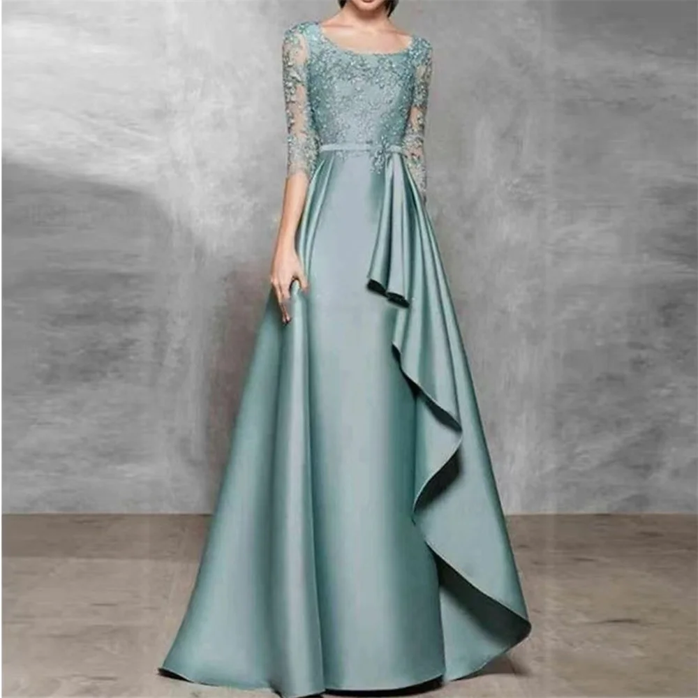 green emerald velvet dress Wedtrend Women Light Khaki Long Formal Dress Sheath One Shoulder Gala Dress Pleated Mother of The Bride Dress, Light Khaki / US24W main image 0