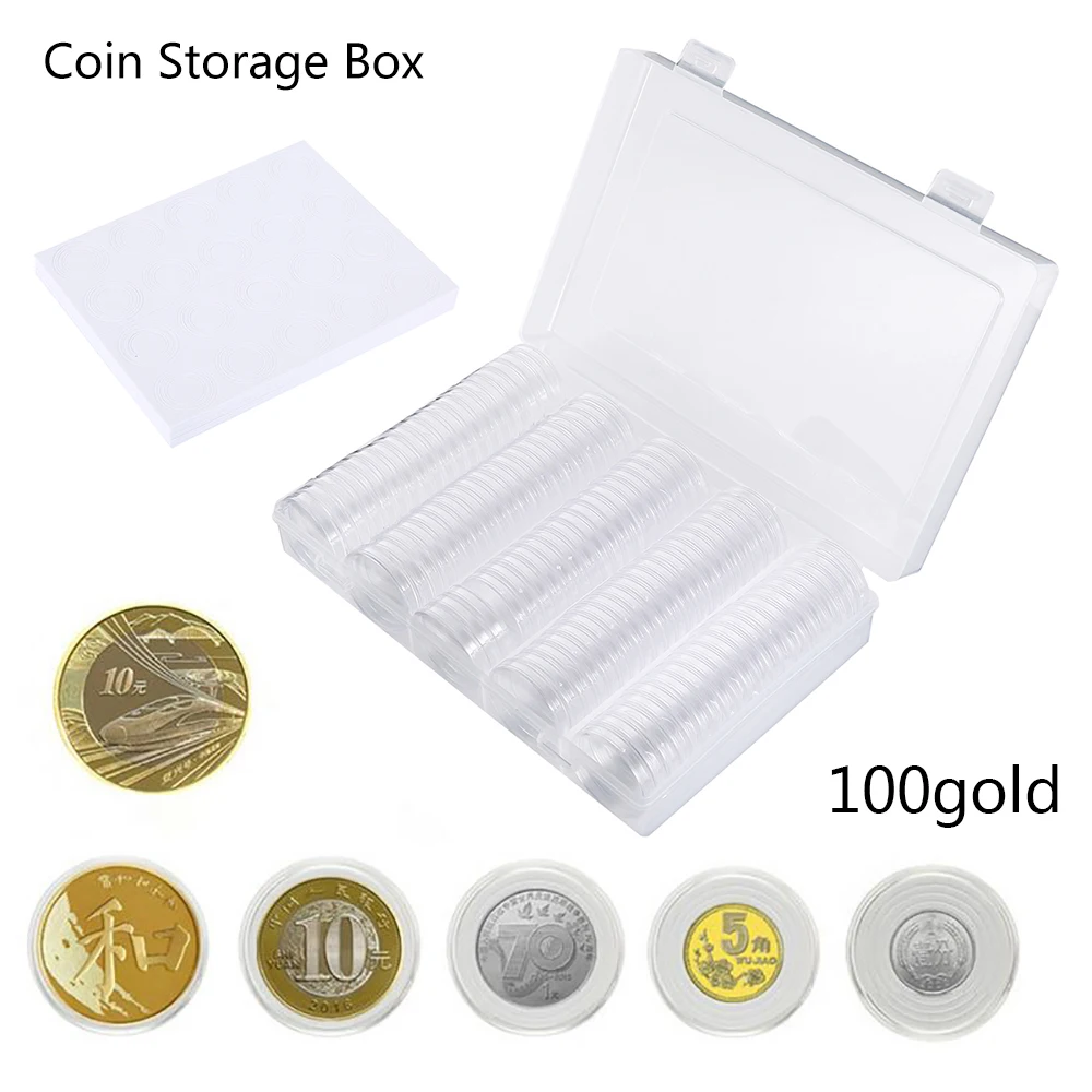 100 Stücke 30mm Klare Münze Kapsel Halter Fall Transparent Gedenk Sammeln Münze Aufbewahrungsbox Sammlung Liefert – Detail 7