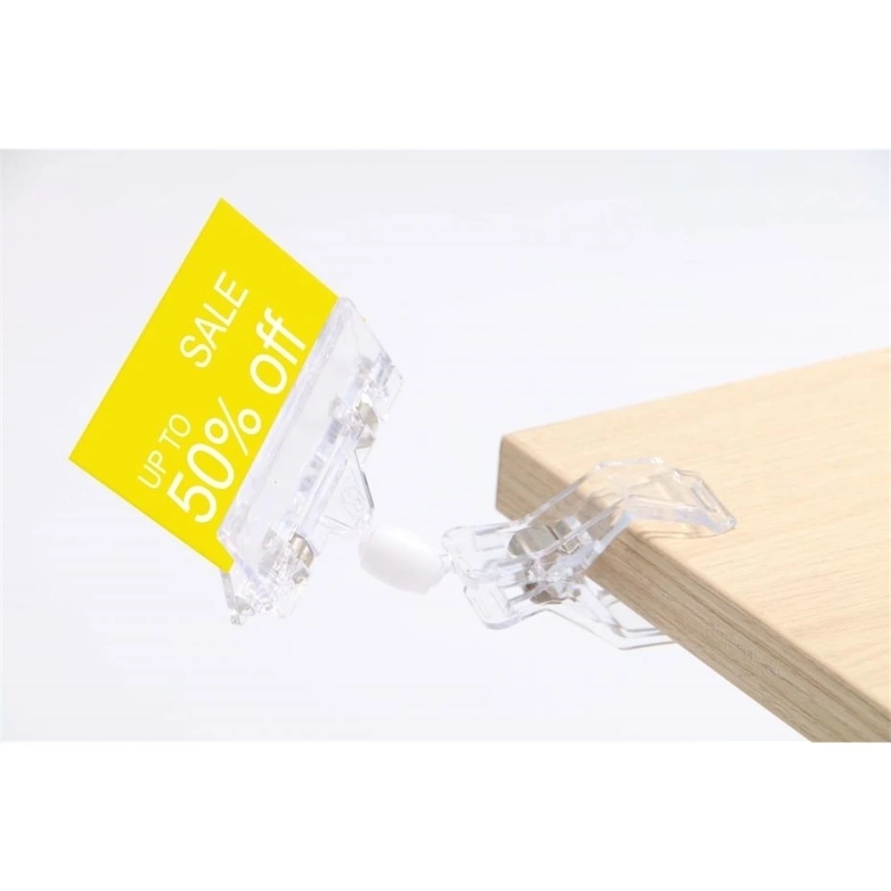 Clear Pop Plastic Sign Display Price Label Tag Promotion Clips Holders In Supermarket Retails 8x11cm Label Holder Photo Clip metal paper clips