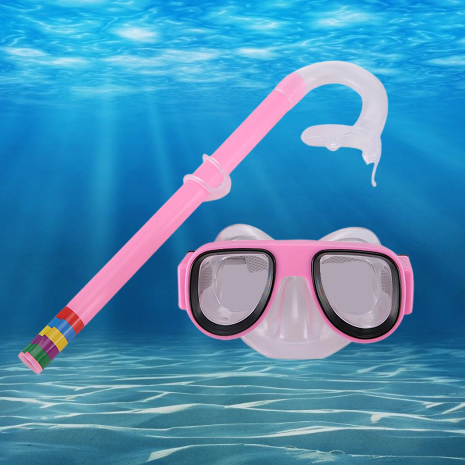 Lunettes de plongée pour enfants Masque respiratoire Tube antichoc Lunettes  de natation anti-buée