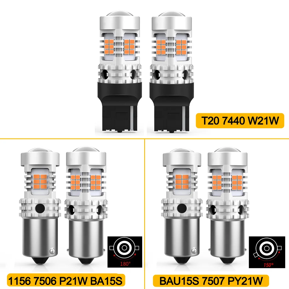 AUXITO 2Pcs BAU15S PY21W LED Canbus 1156 BA15S P21W T20 7440 LED  BMW Audi Ford VW Kia   ڵ  õ 