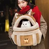 New Pet Carrier Bag Extra Large Capacity Chest Backpack Dog Cat Outdoor Double Shoulder Bag Reindeer Snuggling Hand Pets Bags