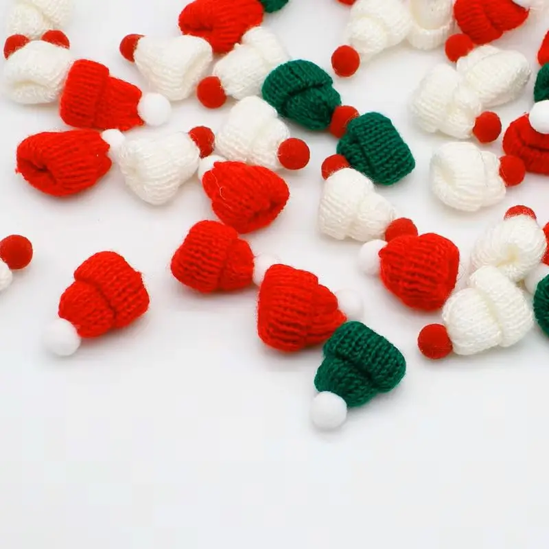 Mini Knitted Christmas Hat Multiple Styles For Mini Toy Dolls Wear DIY Decorative Christmas Hat 5pcs/set