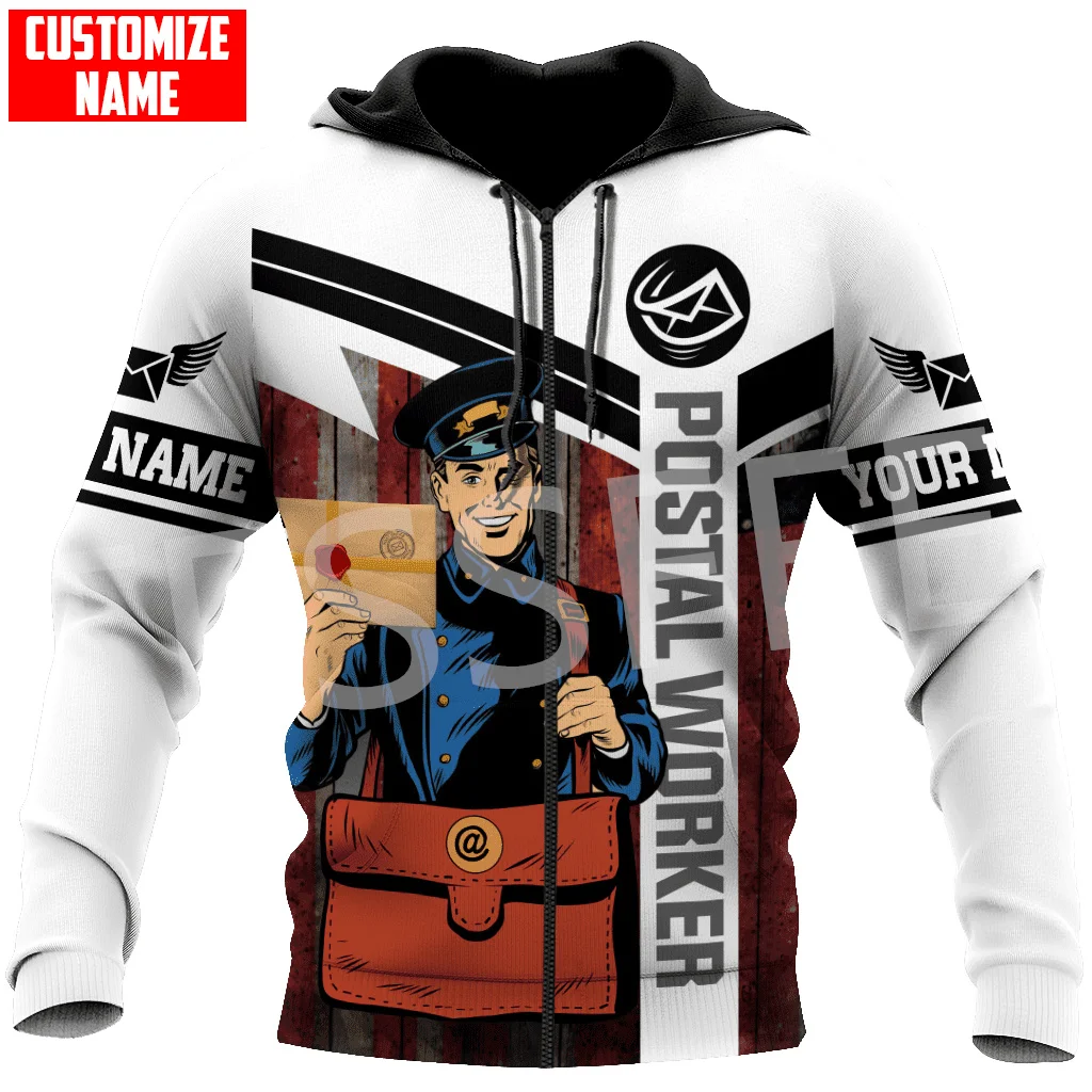 NewFashion Custom Name Cosplay Postal Worker Retro Tracksuit Streetwear 3DPrint Harajuku Casual Pullover Funny Jacket Hoodies 16