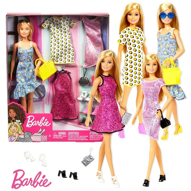 Mattel genuína barbie festa moda boneca conjunto princesa boneca