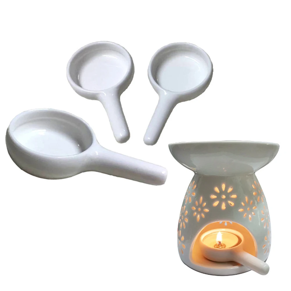 1pc Ceramic Candle Holder Wax Melt Oil Burner Diffuser Fragrance Tray