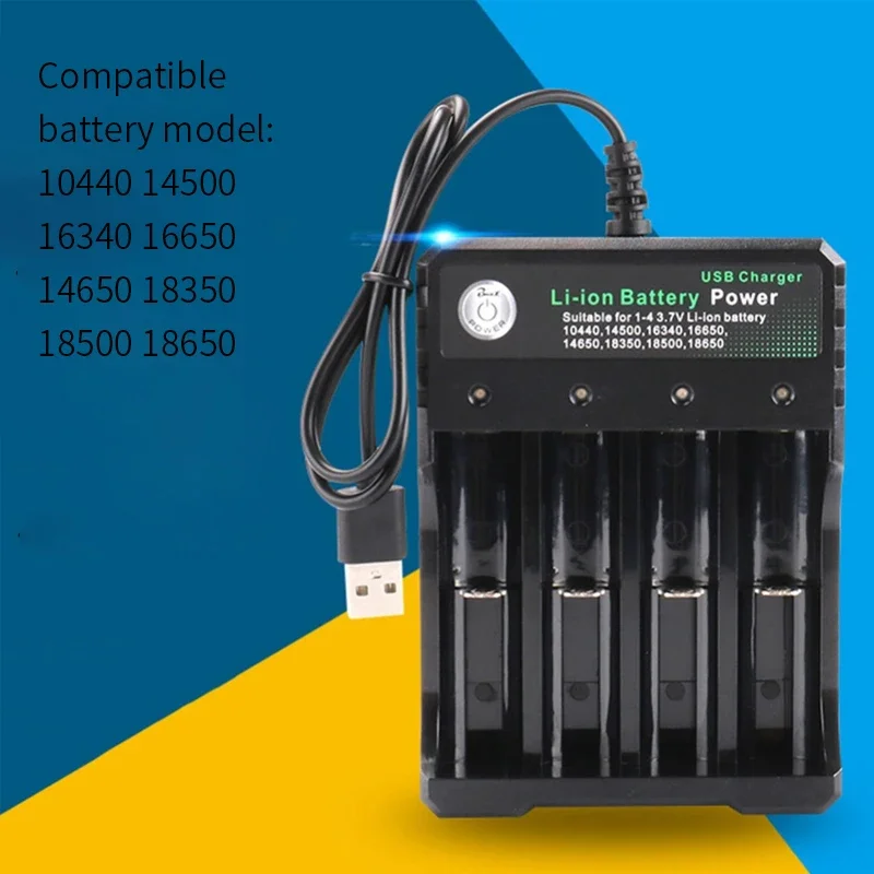 Rechargeable Lithium Batteries 12 4 Slots AC 110V 220V 18650 Battery Charger Black For 14500 14650 16650 18350 18500 18650 37V battery charger
