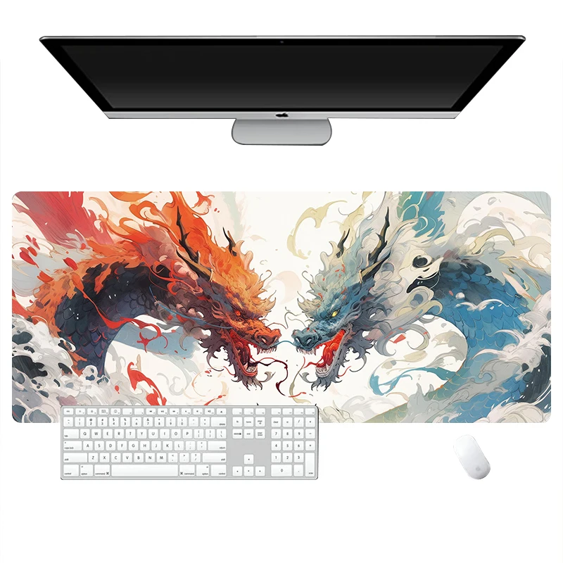 Anime Dragão Mat Desk, Borracha Antiderrapante, Bordas