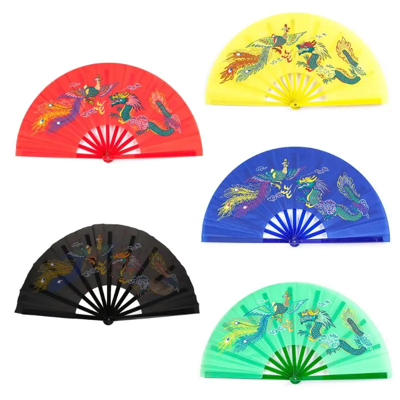 

Chinese Kung Fu Fan for Chi Martial Arts Dragon Plastic Handheld Fol