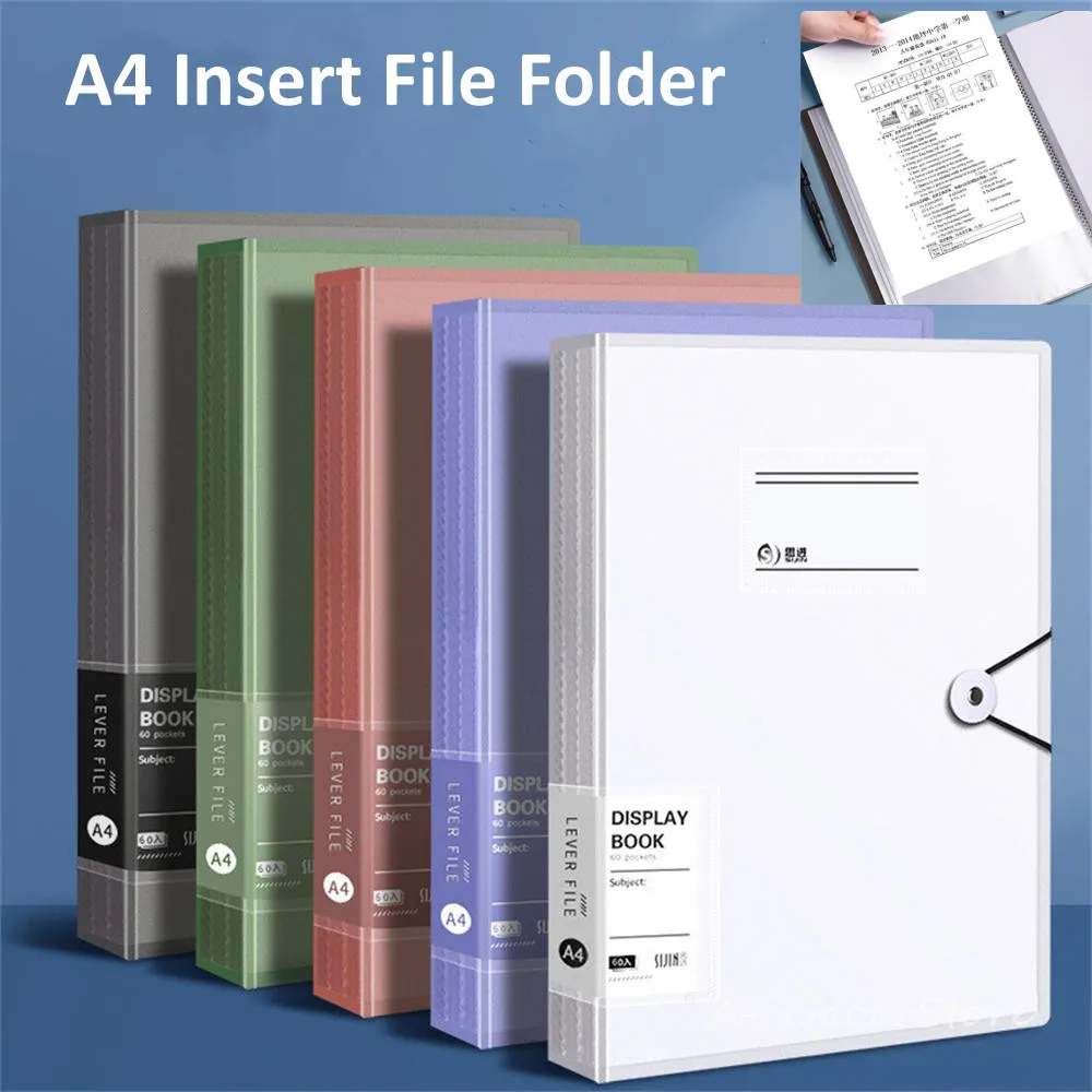 A4 Folder Insert File Folder Information Book 30pages Paper Document Organizer Bag Student Office Supplies Contract office folder binder folder