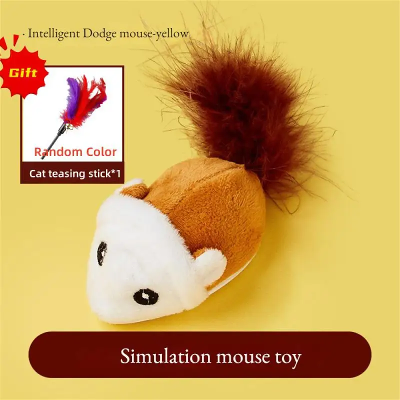 

Умная игрушка для бега, Интерактивная движущаяся электрическая игрушка-тизер для кошек в случайном порядке, имитация мышей, котенок, самостоятельная игра, плюшевые игрушки
