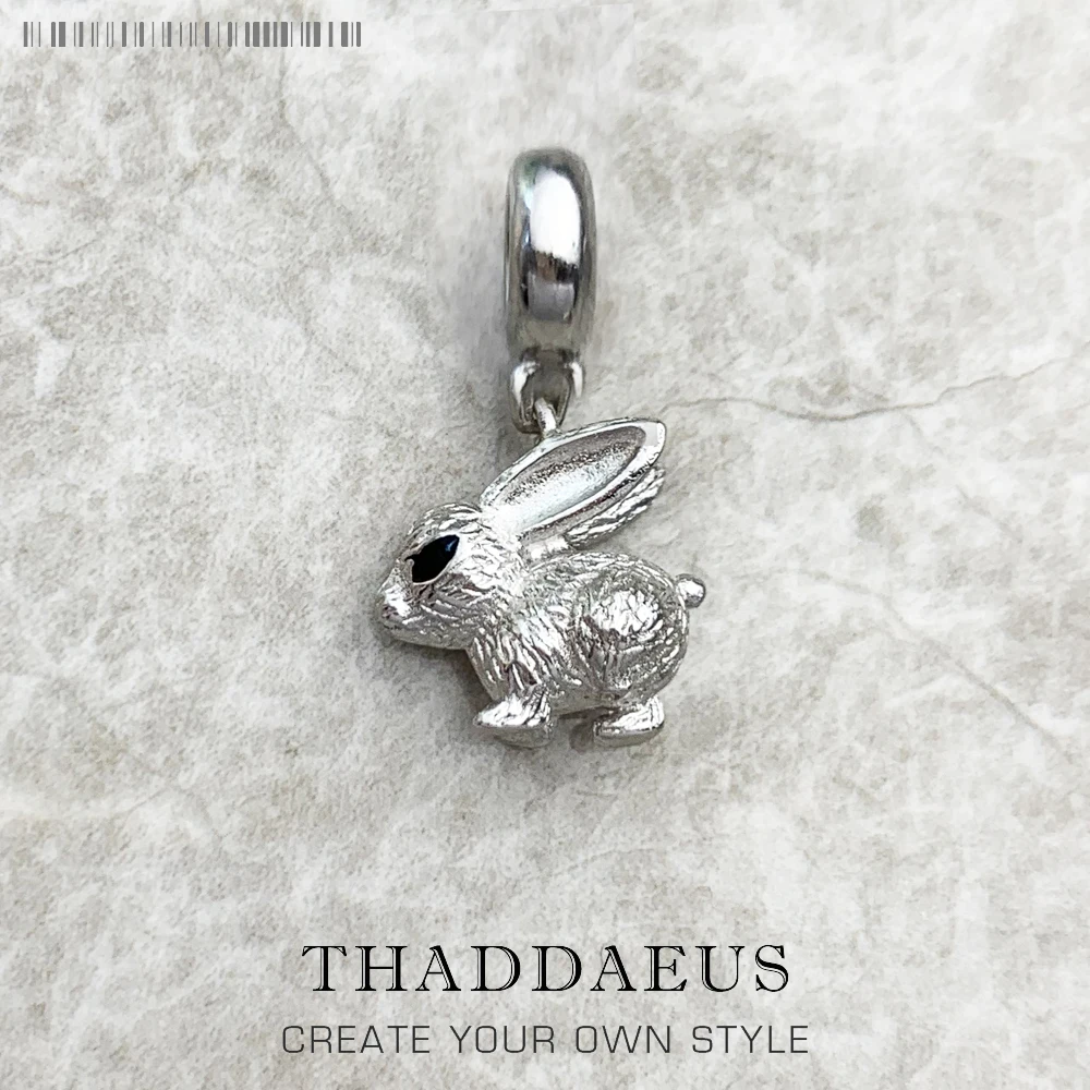 Authentic 925 Sterling Silver Elegance Lovely Rabbit Pendant Charm Cute ...
