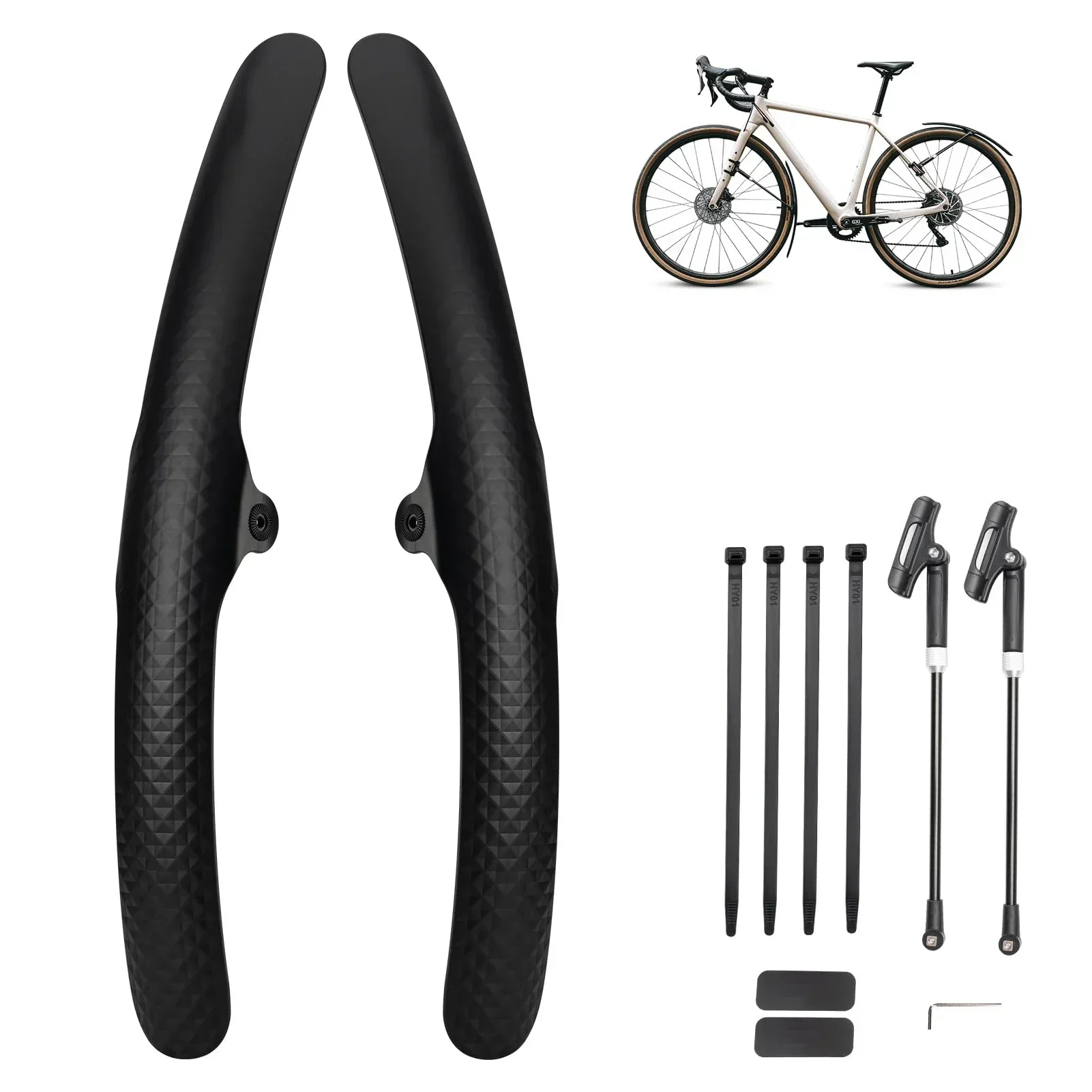 Universal Road Cycling Bicycle Mudguard Easy Install PP Fender-Front & Rear Protector Accessory for Bicycles