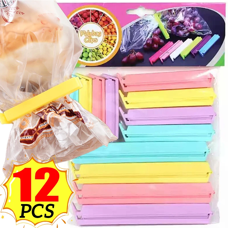 

12/1pcs Portable Bag Clips Food Snack Bread Bags Sealing Clip Plastic Sealer Clamp Reusable Kitchen Storage Organizer Clamps