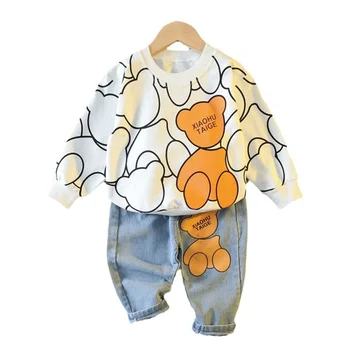 Kids Cartoon T-Shirt & Pants Set – Spring/Autumn Toddler Sports Tracksuit 1