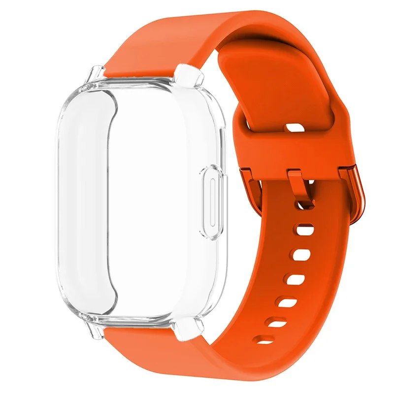 Silicone Strap with Case for Smart Watch, 22mm, Compatible with Watch 5 Active Lite