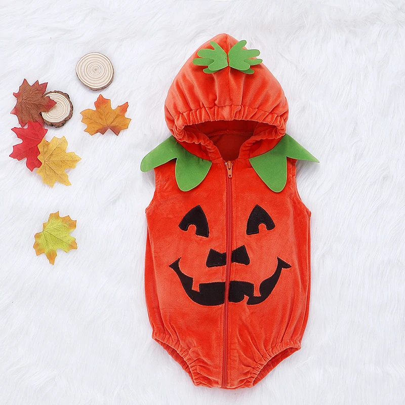 

Halloween Children Clothes Toddler Baby Boys Girl Romper Sleeveless Hooded Infant Baby Boys Girls Jumpsuit Halloween Cosplay