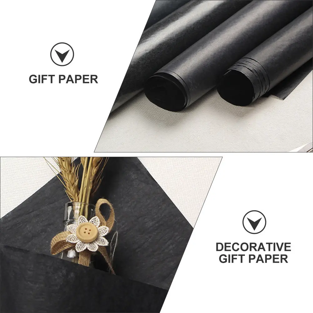 1Pcs 검은색 장 크래프트 종이 롤 꽃 포장 선물 포장 DIY 공예 프로젝트에 이상적 홈 장식 포장 종이