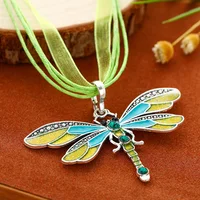 Fashion Crystal Dragonfly Pendant Necklaces for Women Vintage Insect Multi Layers Rope Necklace Jewelry Thanksgiving Gift - Image 3