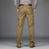 2025 New in Men's Pants Straight Leg Cotton Cargo Trouser Male Stretch Autumn Zipper Multi Pocket Classic Casual Work Wear Army 6