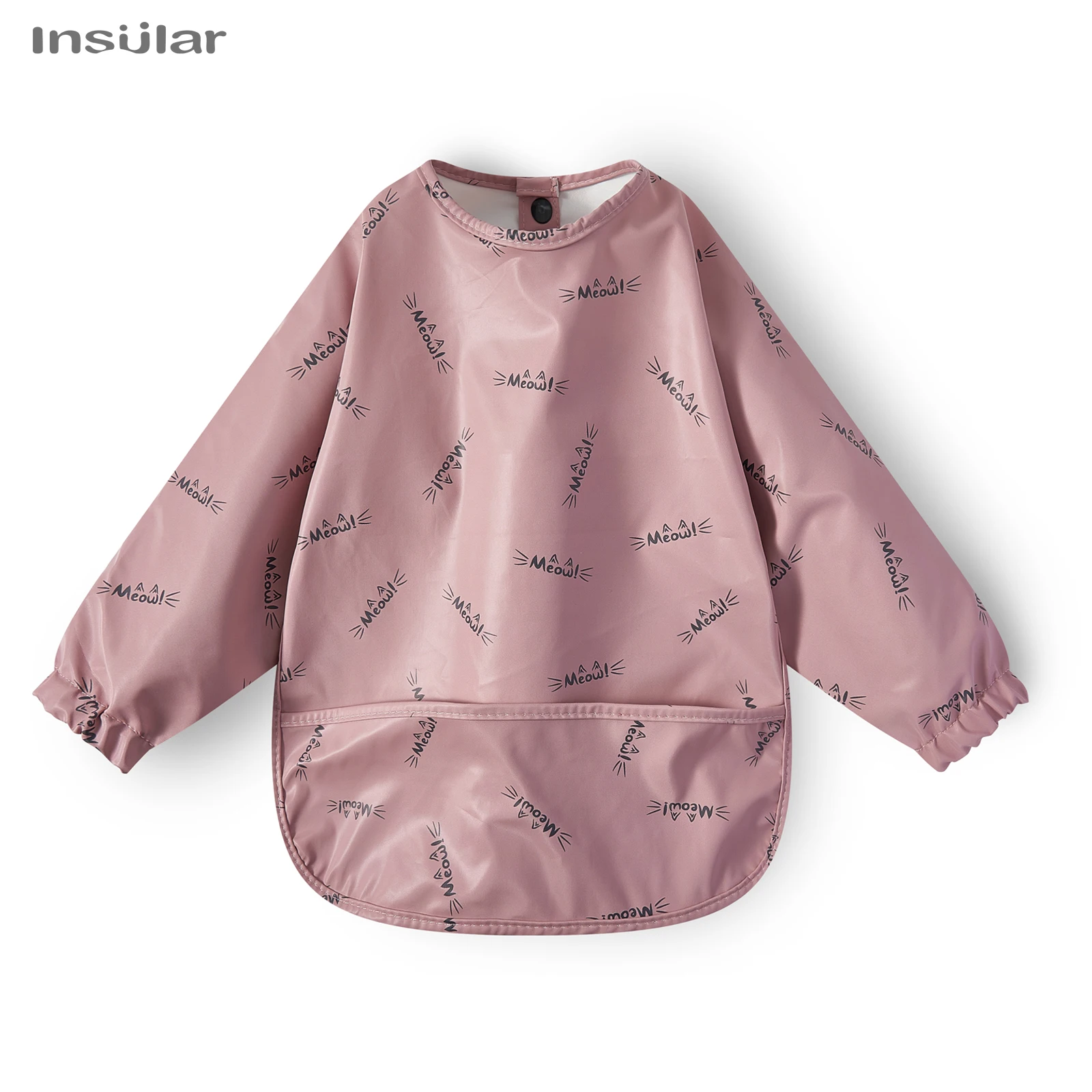 Waterproof Long Sleeve Baby Feeding Bib with Pocket