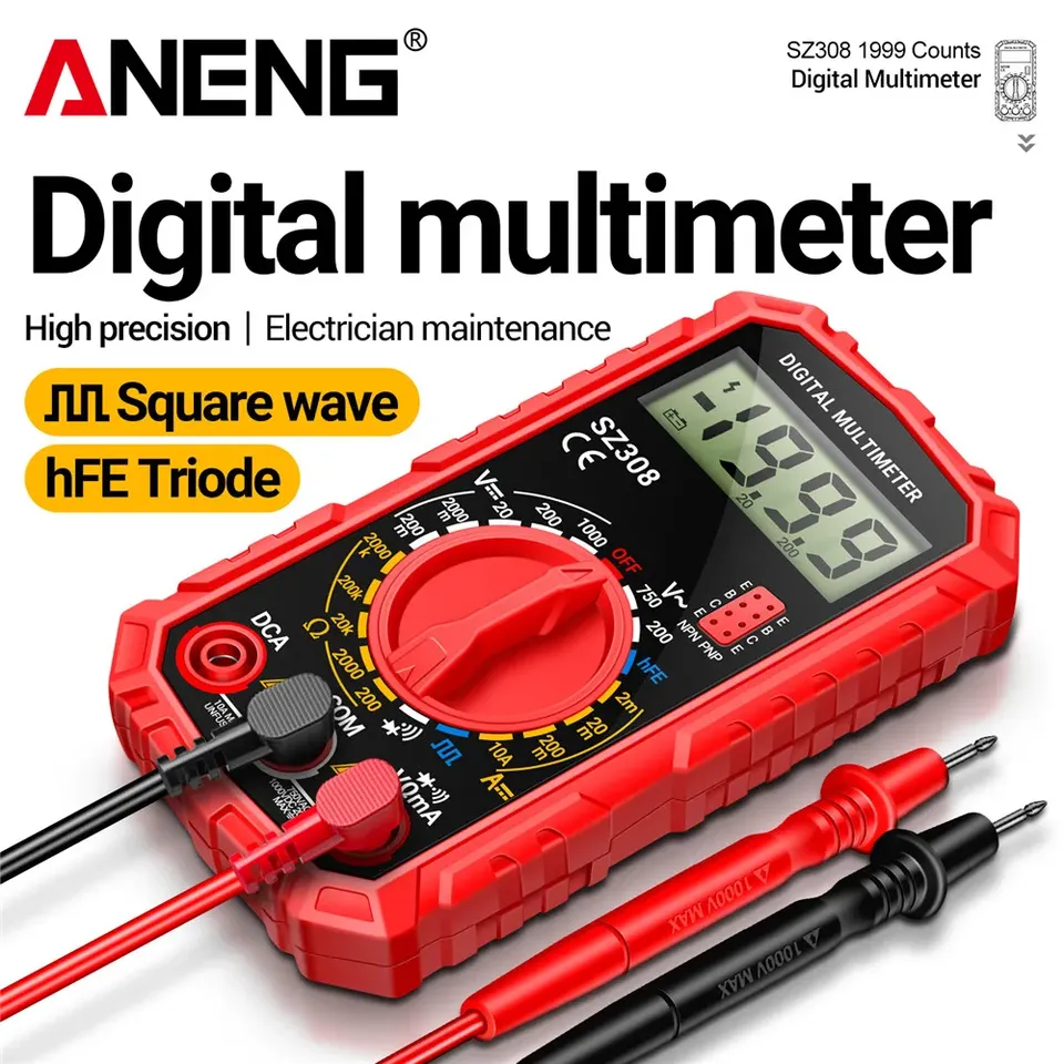 ANENG SZ308 Digital Multimeter AC/DC Current Meter Voltage Resistance Meter Electrician LCD Backlight Ohm Square Wave Tool