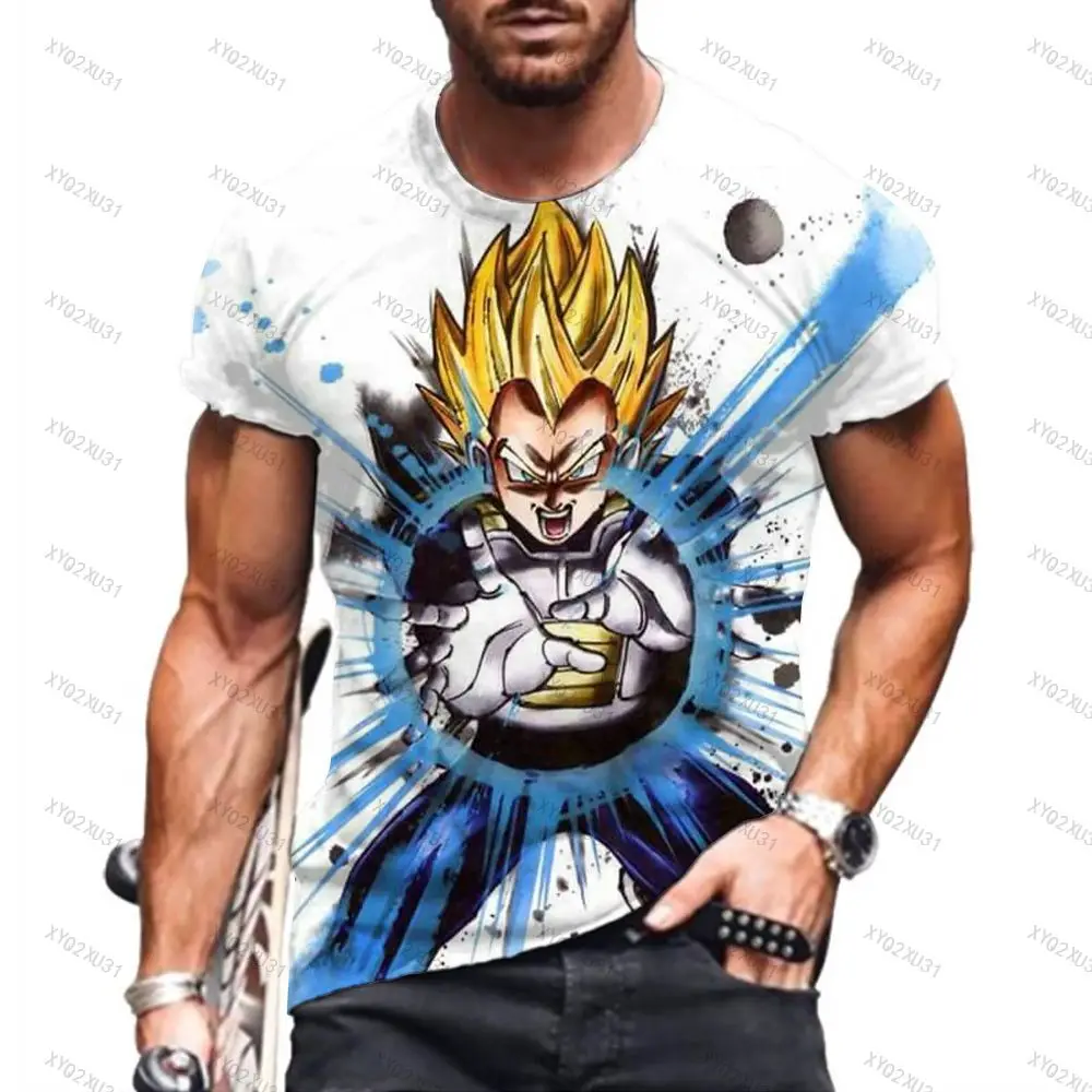 

High Quality Dragon Ball Z Gym Men's T-shirt Goku Super Saiya T-shirts Vegeta Tops Hip Hop Streetwear Short Sleeve Essentials